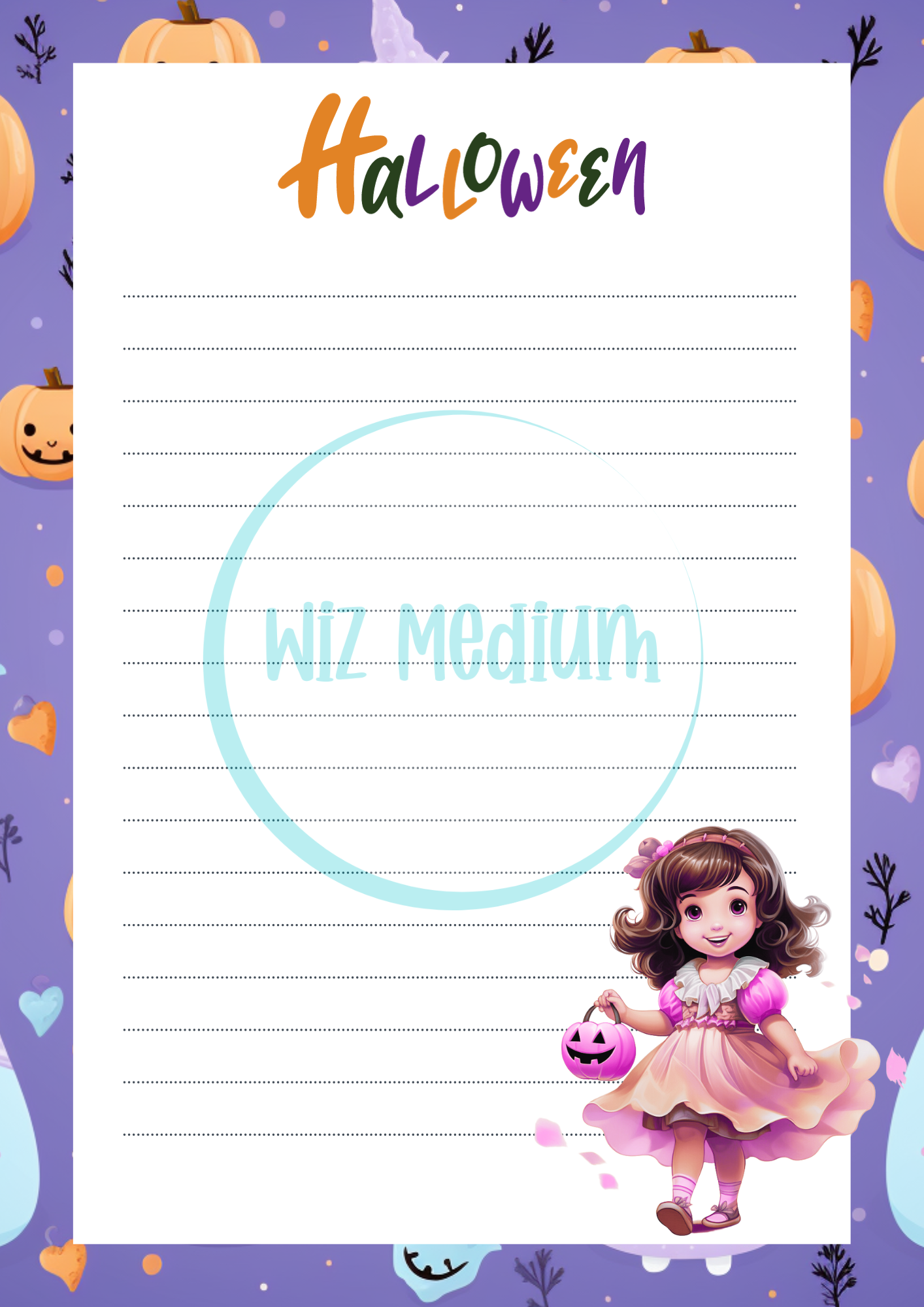 Halloween Stationery Paper - Collection 1 (Digital File Only)