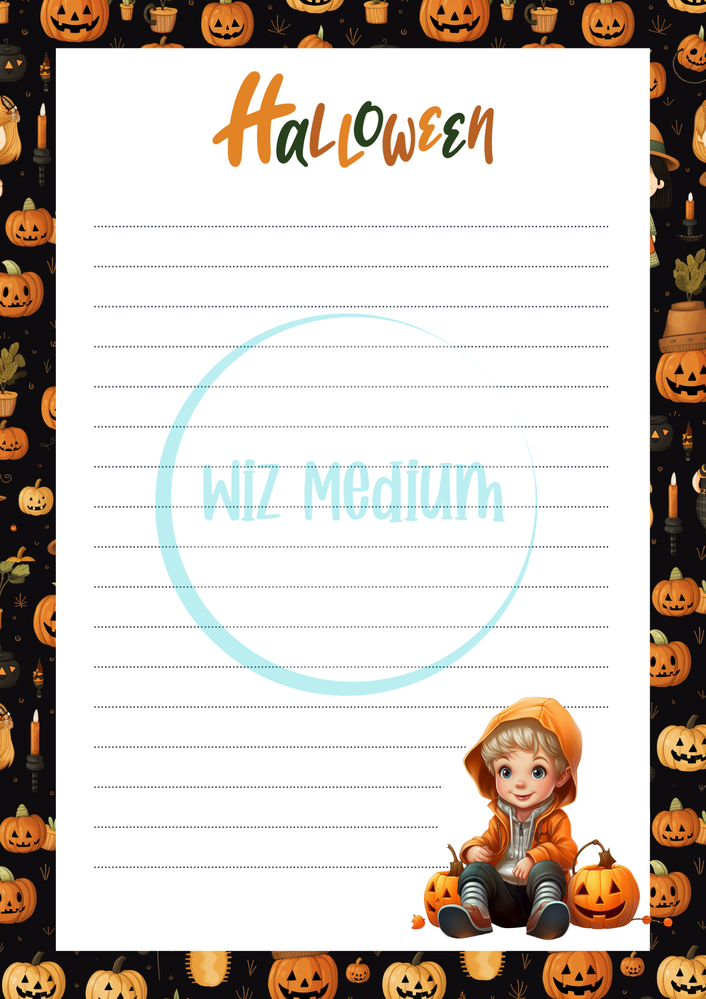 Halloween Stationery Paper - Collection 1 (Digital File Only)